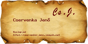 Cservenka Jenő névjegykártya