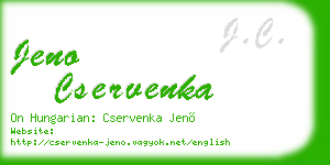 jeno cservenka business card