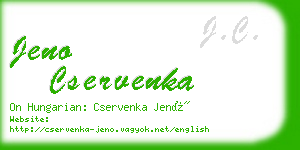 jeno cservenka business card